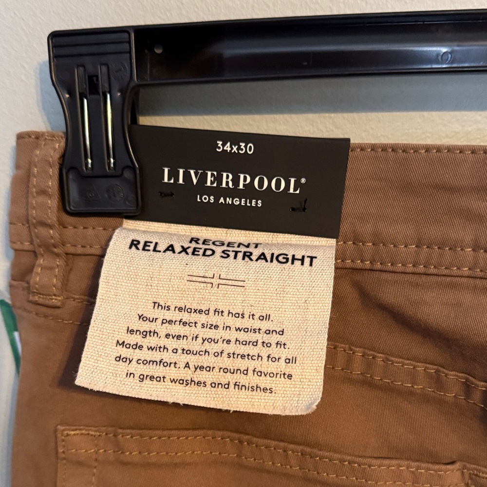 Liverpool Men's Tan Relaxed Jeans - Picture 6 of 7